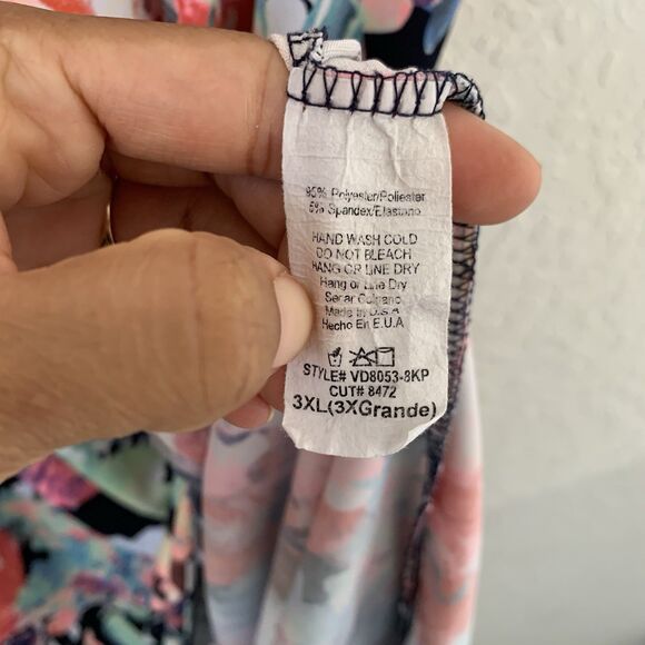 PinkBlush Maxi Dress Women 3XL Maternity Pink Navy Floral Abstract Baby Shower - Picture 7 of 10